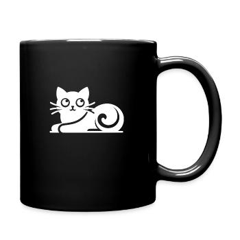 Abstract Cat Drawing - Full Colour Mug - black - Right