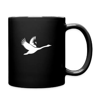 Elegant flying mute swan - Full Colour Mug - black - Right