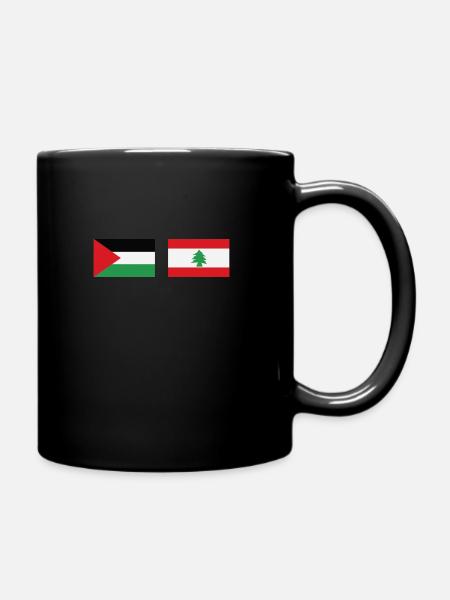 Palestine Lebanon Flag - Tasse einfarbig - Schwarz