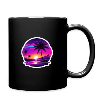 Vacation Beach Paradise Sunset - Full Colour Mug - black - Right