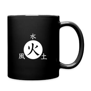 Caractères japonais feu terre eau vent - Mug uni - noir - Droite