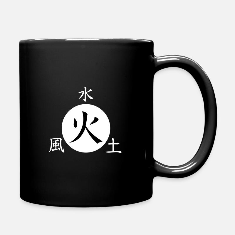 Caractères japonais feu terre eau vent - Mug uni - noir