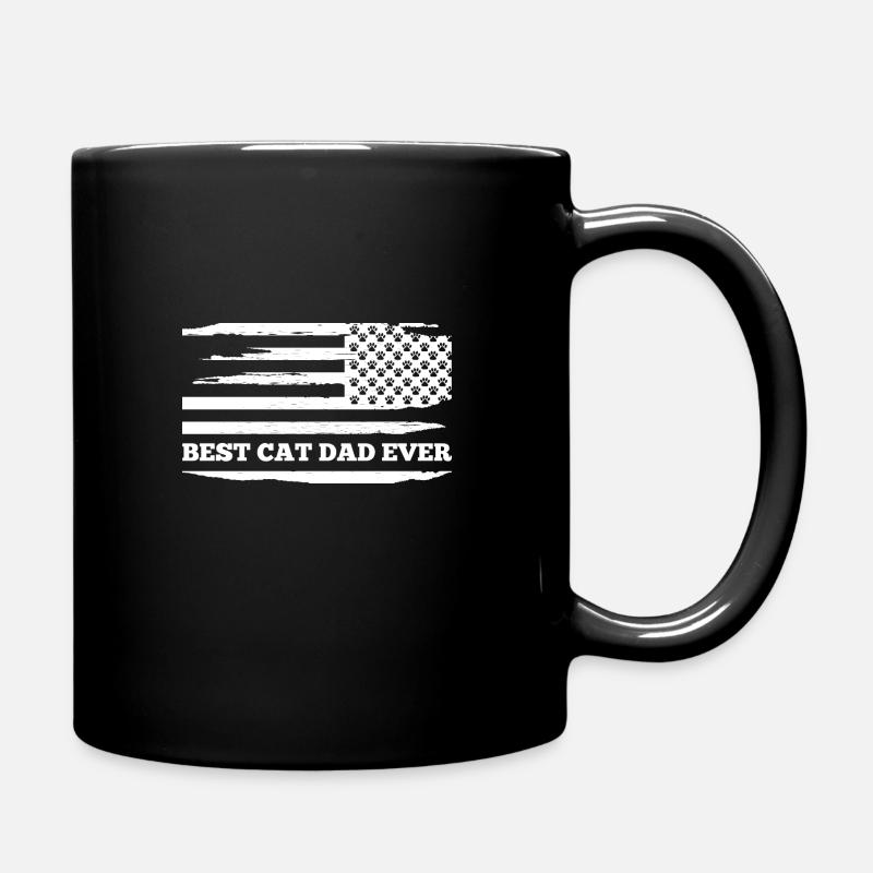 Vintage Best Cat Dad Ever Fathers Day Gift USA - Mug uni - noir