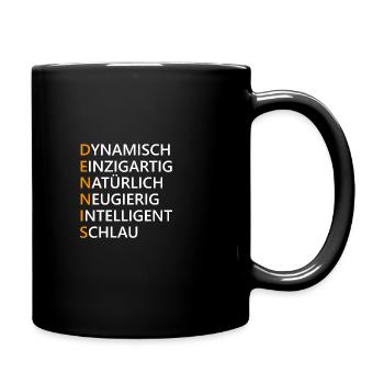 Dennis Name Geschenk - Tasse einfarbig - Schwarz - Rechts
