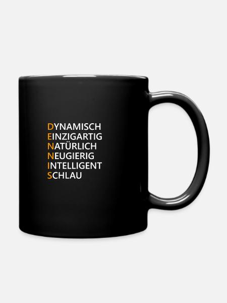 Dennis Name Geschenk - Tasse einfarbig - Schwarz