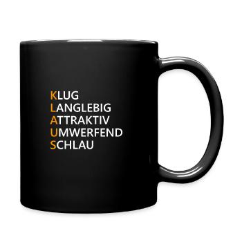 Klaus Name Geschenk - Tasse einfarbig - Schwarz - Rechts