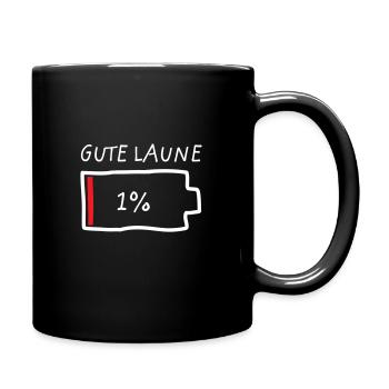 Gute Laube 1% Batterie Arbeit Job Beruf Schule - Tasse einfarbig - Schwarz - Rechts