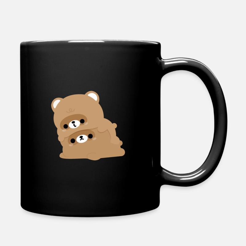 Beaver Couple - Full Colour Mug - black