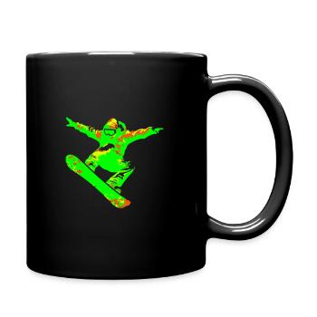 Snowboarden - Tasse einfarbig - Schwarz - Rechts