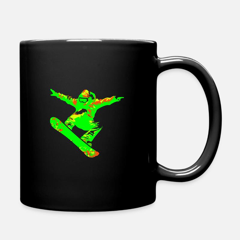 Snowboarden - Tasse einfarbig - Schwarz
