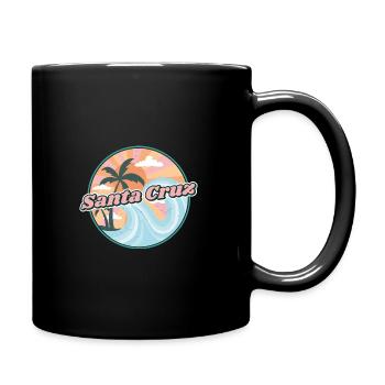 Santa Cruz Kalifornien 70er 80er Sonnenuntergang - Tasse einfarbig - Schwarz - Rechts