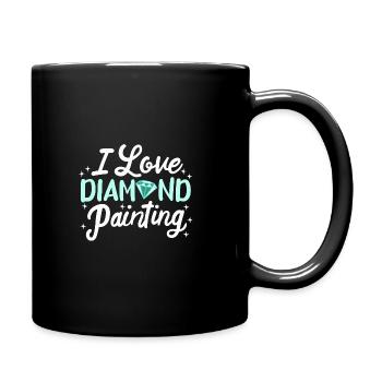 Ich liebe Diamond Painting - Tasse einfarbig - Schwarz - Rechts