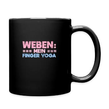 Weben: Mein Finger-Yoga - Tasse einfarbig - Schwarz - Rechts