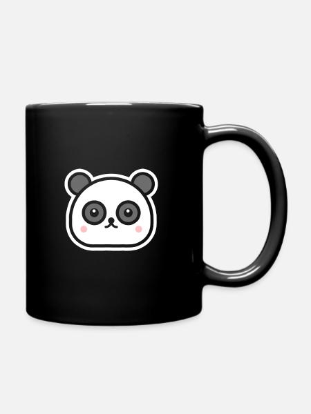 Panda - Cute Animals for Kids - Black - Full Colour Mug - black