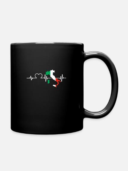 Italie Italien Italien Battement de cœur Italie - Mug uni - noir