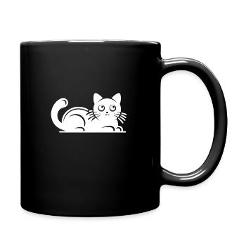 Purring Cuddly Cats Drawing - Full Colour Mug - black - Right