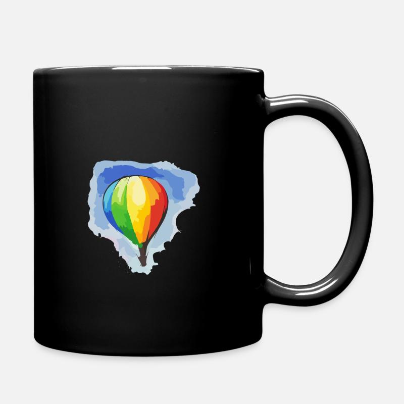 hot air balloon - Full Colour Mug - black