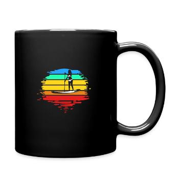 SUP Stand Up Paddle Board Geschenk für Frauen - Tasse einfarbig - Schwarz - Rechts