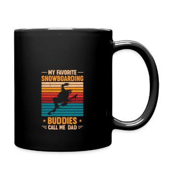 Mes copains de snowboard préférés m’appellent papa - Mug uni - noir - Droite