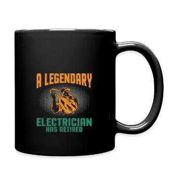 A Legendary Electrician has Retired für Elektriker - Tasse einfarbig - Schwarz - Rechts