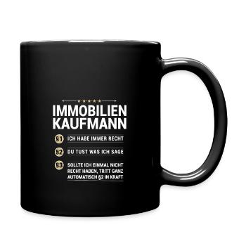 Immobilienkaufmann Beruf meine eigenen Paragraphen - Tasse einfarbig - Schwarz - Rechts