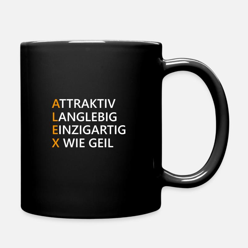Alex Name Geschenk - Tasse einfarbig - Schwarz