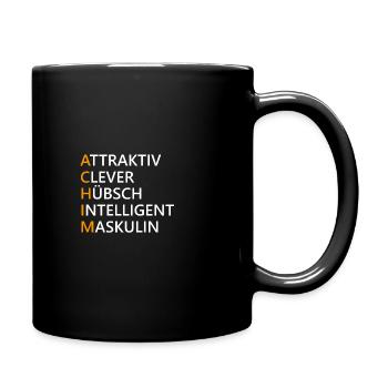 Achim Name Geschenk - Tasse einfarbig - Schwarz - Rechts