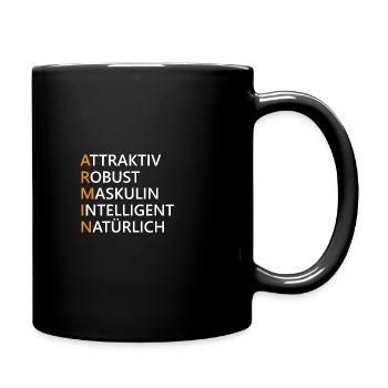 Armin Name Geschenk - Tasse einfarbig - Schwarz - Rechts