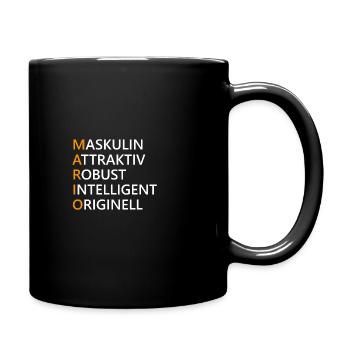 Mario Name Geschenk - Tasse einfarbig - Schwarz - Rechts