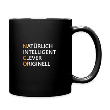 Nico Name Geschenk - Tasse einfarbig - Schwarz - Rechts