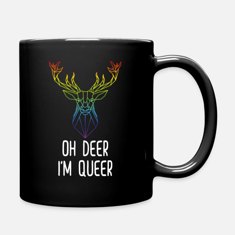 DEER Queer Hart Funny LGBTQ Gay Gift - Ensfarget kopp - svart