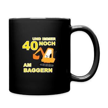 Herren 40.Geburtstag Mann 40Jahre Geschenk Lustig - Tasse einfarbig - Schwarz - Rechts