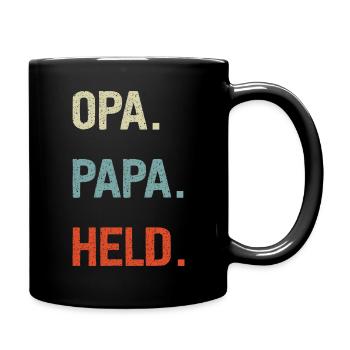 Opa Papa Held Herrentag Vatertag Idee - Tasse einfarbig - Schwarz - Rechts