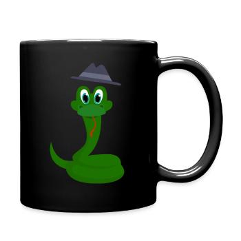 Schlange - Tasse einfarbig - Schwarz - Rechts