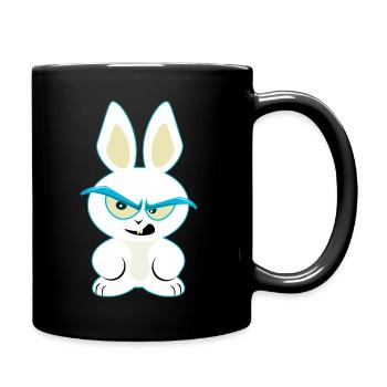Lusiger White Rabbit, Funny Rabbit Shirt - Full Colour Mug - black - Right