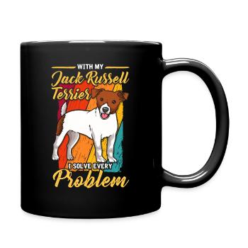 Solve any problem with My Jack Russell Terrier - Full Colour Mug - black - Right