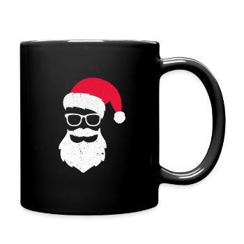 lachender Weihnachtsmann cool - Tasse einfarbig - Schwarz - Rechts