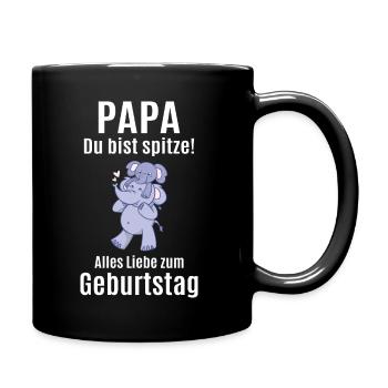 Bester Papa gratulieren Glückwunsch Sohn Tochter - Tasse einfarbig - Schwarz - Rechts