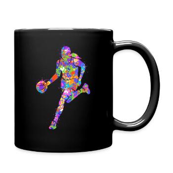 Basketball player colorful basketball player basketball - Full Colour Mug - black - Right