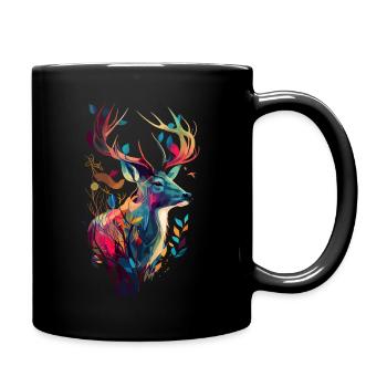 Hunting Deer Colorful - Full Colour Mug - black - Right