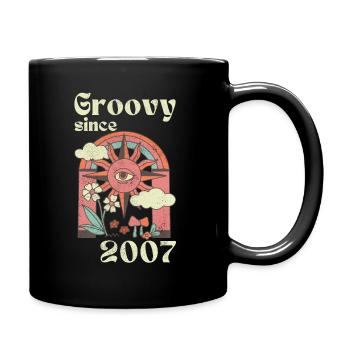Groovy since 2007 with retro graphics - Full Colour Mug - black - Right