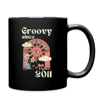 Groovy since 2011 with retro graphics - Full Colour Mug - black - Right