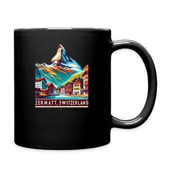 Zermatt Switzerland Alps Mountains Matterhorn - Full Colour Mug - black - Right