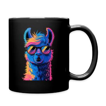 Alpaka Llama - Tasse einfarbig - Schwarz - Rechts