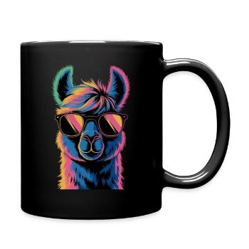Alpaka Llama - Tasse einfarbig - Schwarz - Rechts