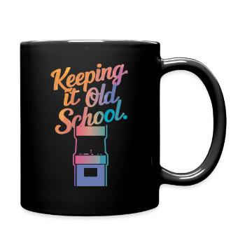 Arcade Spielhalle Spielautomat Gamer Gaming - Tasse einfarbig - Schwarz - Rechts