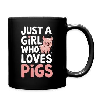 Pig Animal - Full Colour Mug - black - Right
