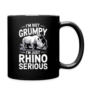 Nashorn Rhinozeros - Tasse einfarbig - Schwarz - Rechts