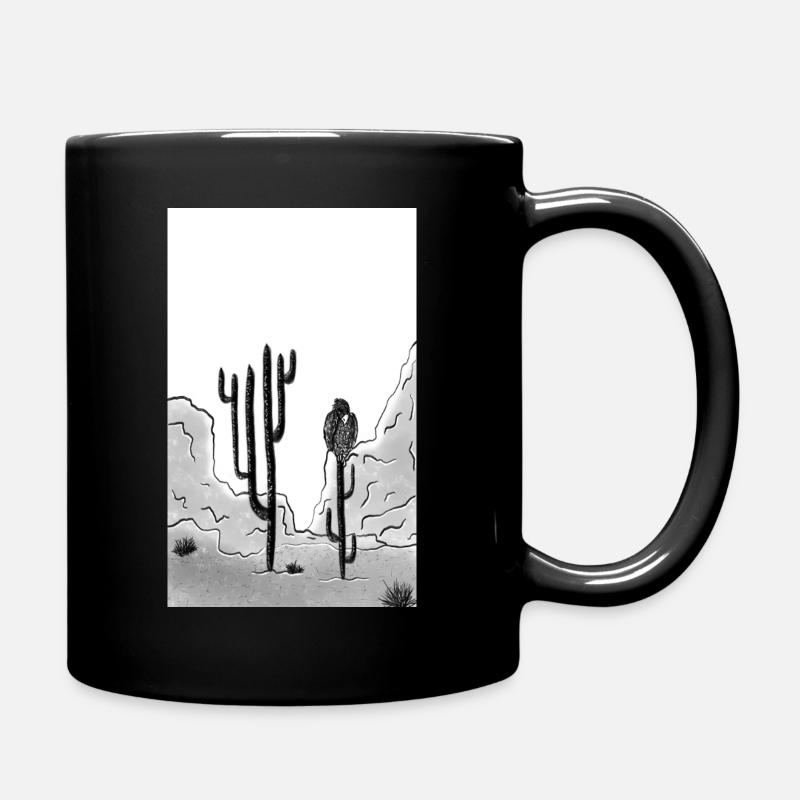 Cactus and vulture - Full Colour Mug - black