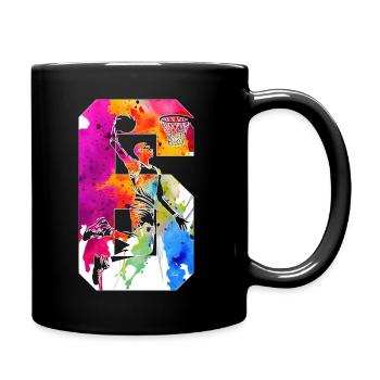 6E ANNIVERSAIRE BASKET-BALL NUMÉRO 6 - Mug uni - noir - Droite